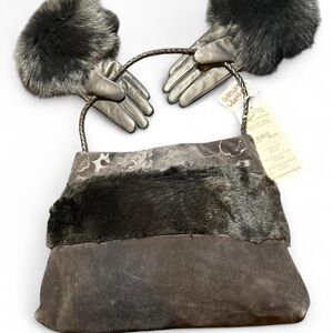 DESMO fur trim shoulder bag